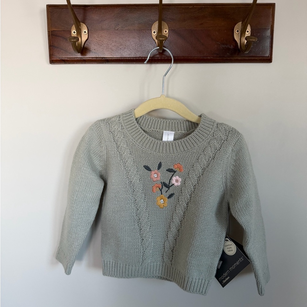 Embroidered Green Sweater